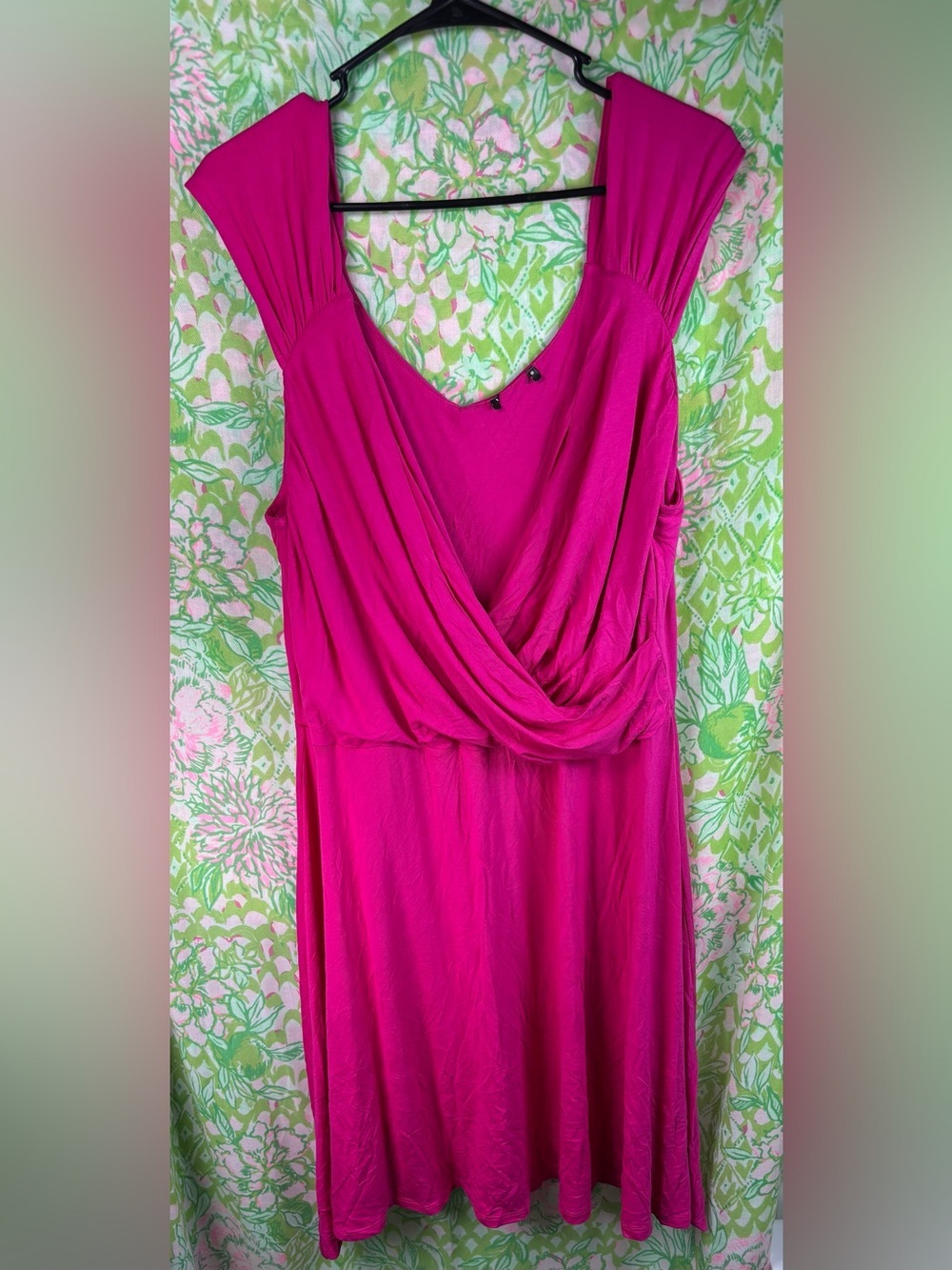 VENUS Draped Sleeveless Midi Dress in Fuchsia NWOT XL-1X